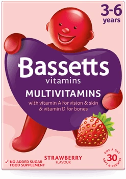 Bassetts Multivitamins Strawberry Flavour 3 - 6 Years Pack Of 30