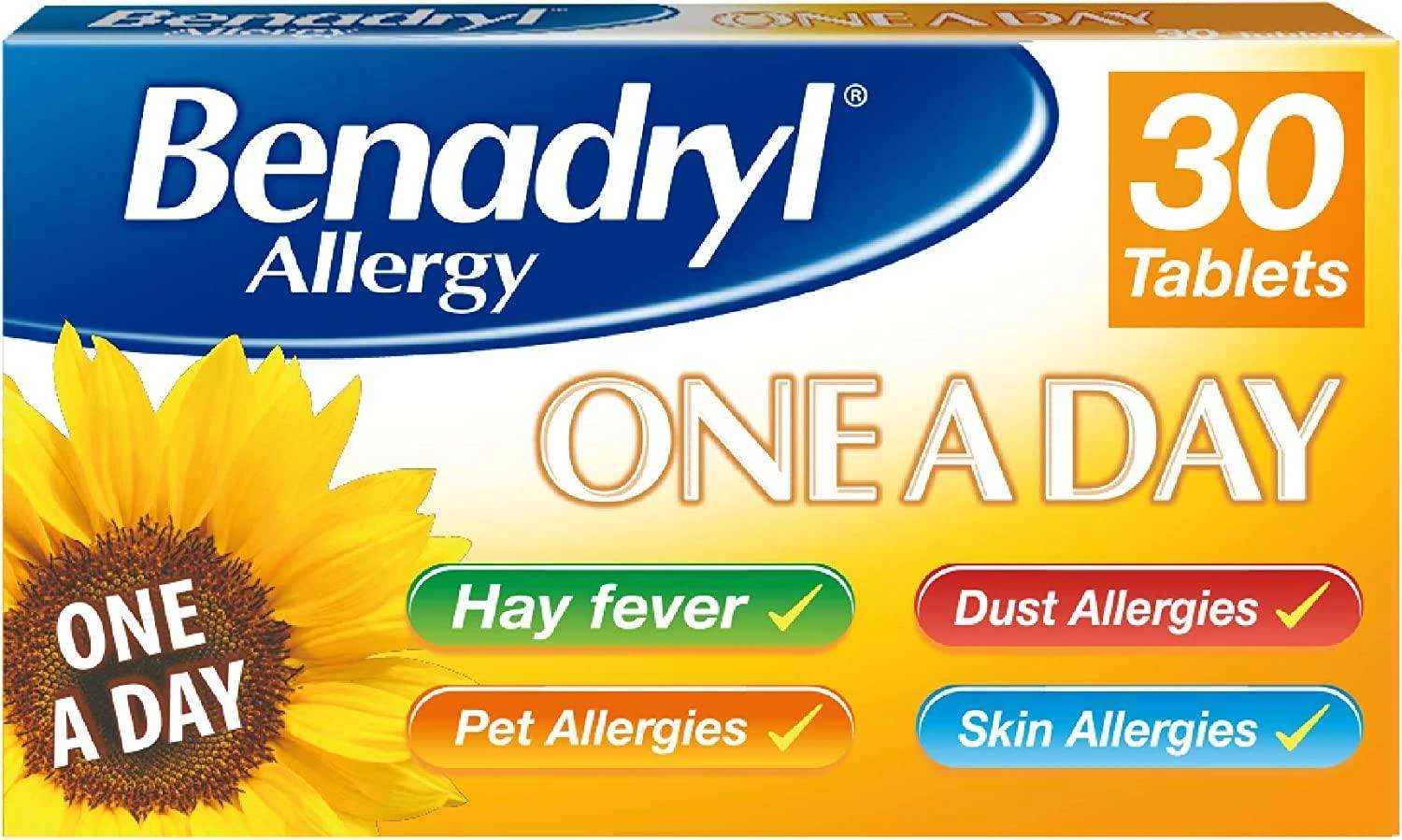 Benadryl Allergy One A Day Tablets Pack Of 30 3 Benadryl Allergy One A Day Tablets Pack Of 30