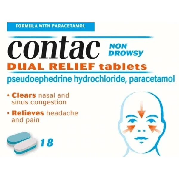 Contac Non-drowsy Dual Relief Capsules Pack Of 18 3 Contac Non-drowsy Dual Relief Capsules Pack Of 18