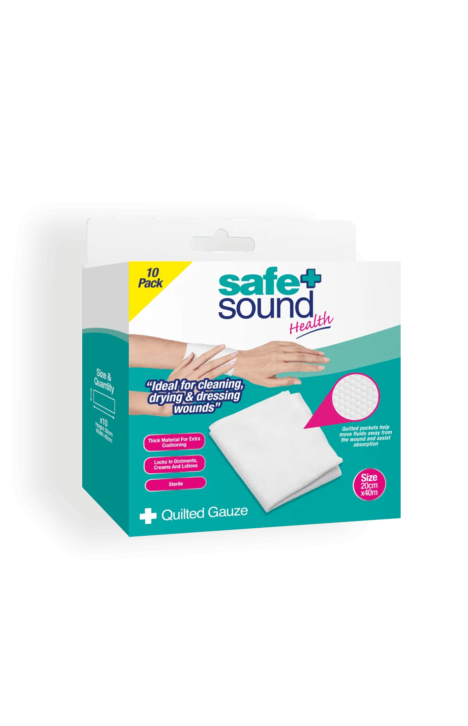 Safe & Sound Quilted Gauze Pads Pack Of 10 3 Safe & Sound Quilted Gauze Pads Pack Of 10