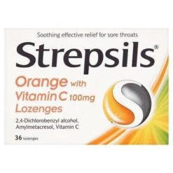 Strepsils Lozenges Orange & Vitamin C Pack Of 36