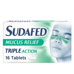Sudafed Mucus Relief Triple Action Tablets Pack Of 16