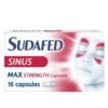 Sudafed Sinus Max Strength Capsules Pack Of 16 -Medical Care sudafed sinus max strength capsules pack of 16 welzo